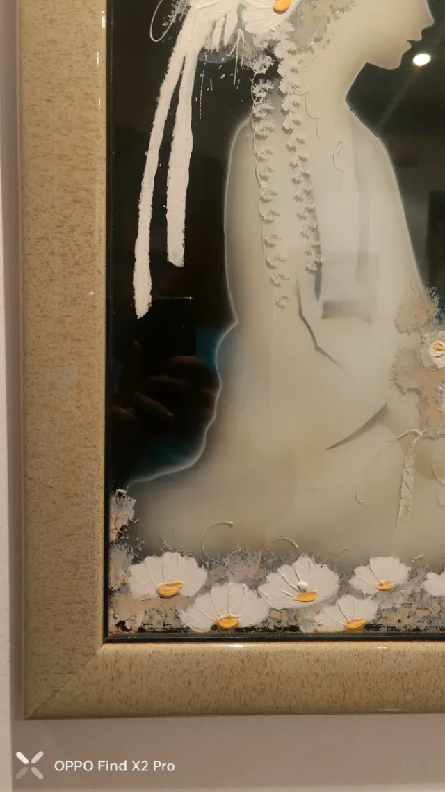 Cuadro cristal pintado a mano costó 250€ precioso