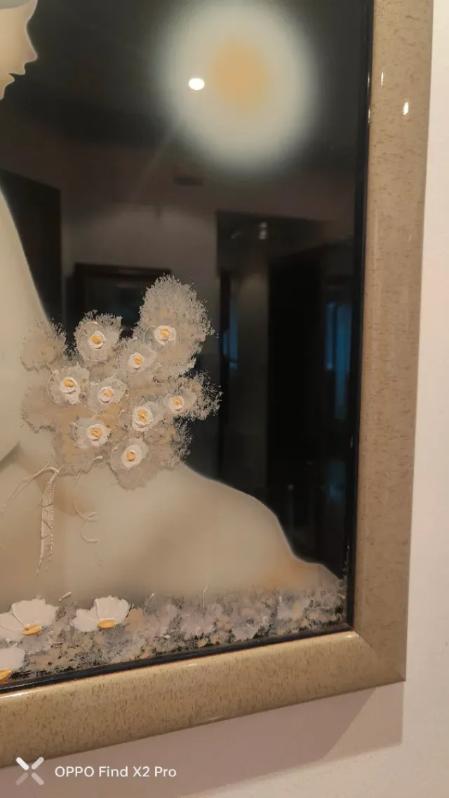 Cuadro cristal pintado a mano costó 250€ precioso