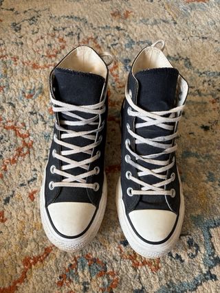 Sneakers Converse nere con piattaforma