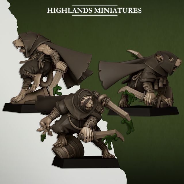 Hombres Rata -IV Sewer Vermin Highlands Miniatures