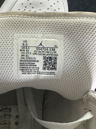 Nike Jordan 1 Mid 43 Triplo Blanco