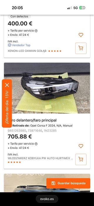 Faros LED Opel Corsa para reparar