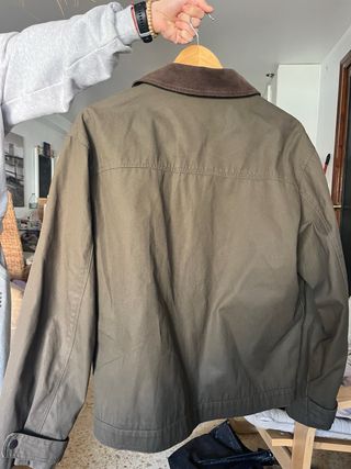 Cazadora Zara estilo Barbour verde/marrón