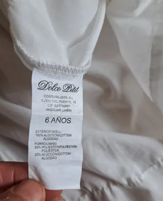 Vestido Dolce Petit Talla 6
