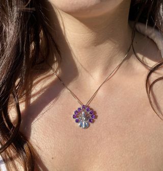 Colgante Plata 9 Amatistas