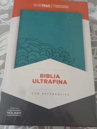RVR 1960 Biblia Ultrafina, aqua símil piel (Spa...
