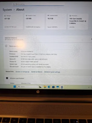 HP ProBook G8 i5 16GB RAM 512GB SSD