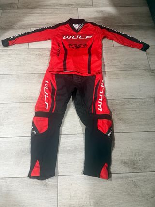 Traje Motocross Niño Rojo y Negro