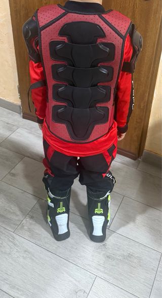 Traje Motocross Niño Rojo y Negro