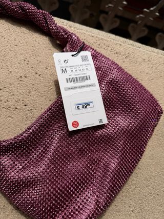 Bolso Zara rosa Morado Brillante