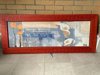 Cuadro Flores y Escritura
