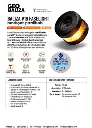 Baliza V16 Fase Light + Gafas Nocturnas