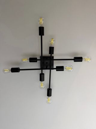 Lámpara Industrial Negra 8 Luces E27