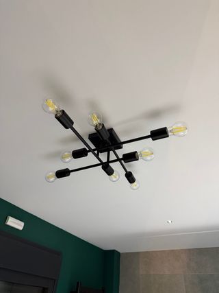 Lámpara Industrial Negra 8 Luces E27