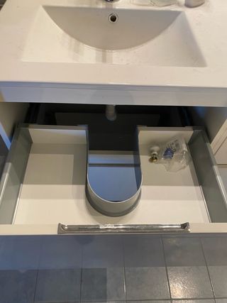 Armario lavabo espejo con luces y grifos