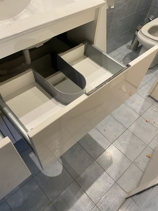 Armario lavabo espejo con luces y grifos