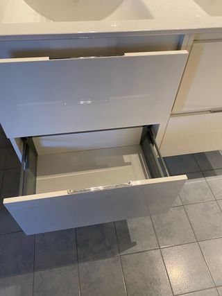 Armario lavabo espejo con luces y grifos