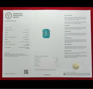 Smeraldo naturale IGI 1,30ct