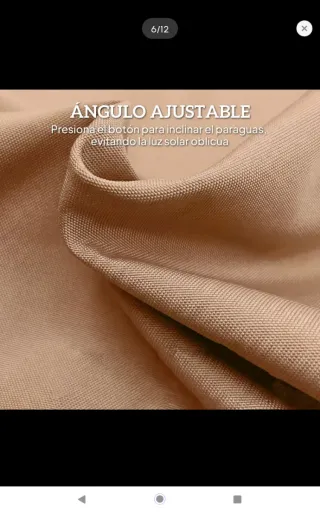 Sombrilla de jardín beige con flecos