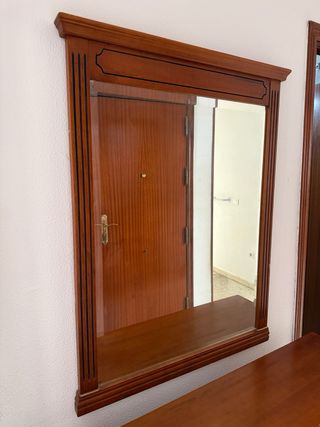 Mueble recibidor con espejo madera