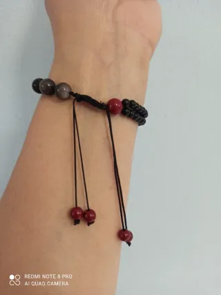Pulsera con flor y cuentas, estilo gótico