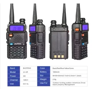 2 Walkie Talkie Baofeng UV-5R Radio uhf vhf