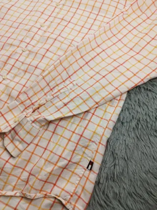 Camisa Tommy Hilfiger cuadros naranja y blanco