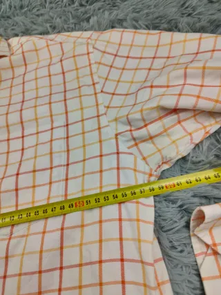 Camisa Tommy Hilfiger cuadros naranja y blanco