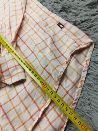 Camisa Tommy Hilfiger cuadros naranja y blanco