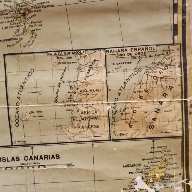 Mapa Escolar antiguo Paluzíe España 36 / Europa 47