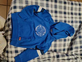 Felpa bambino a righe blu e bianche