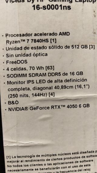 Portatil HP Victus  16.1" 7 7840HS RTXTM 4050