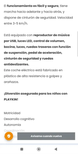 Coche Eléctrico Jeep 2 Plazas Naranja