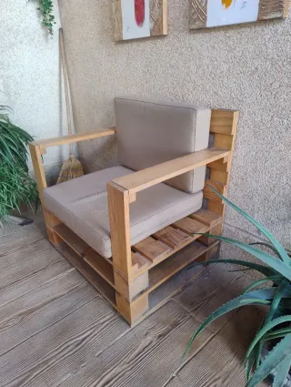 Sofá Palet Jardín Beige