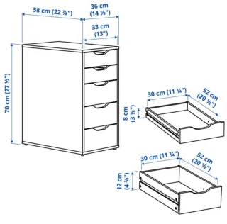 Cajonera Alex blanca · Ikea · Hogar (buen estado)