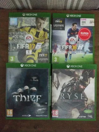 Pack 4 Juegos XBOX ONE: FIFA 16, FIFA 17, Thief, R