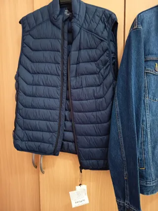 Chaqueta vaquera y chaleco acolchado hombre L