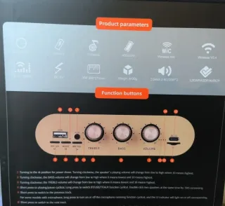 Altavoz Karaoke Heavy Bass Negro