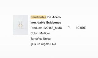 Pendientes Acero Inoxidable