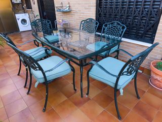 Mesa y 6 Sillas Terraza Exterior