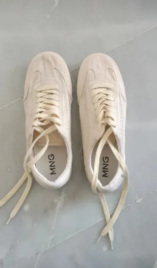 Zapatillas Zara Tejido Beige