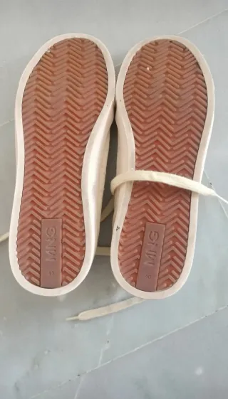 Zapatillas Zara Tejido Beige