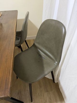 Mesa comedor madera y metal negro