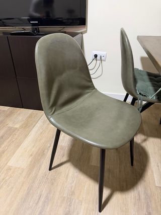 Mesa comedor madera y metal negro