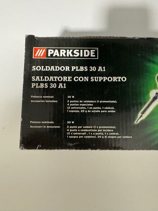 Soldador Estaño Parkside + Accesorios