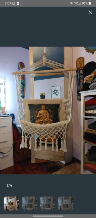 Columpio de tela y madera para interior/exterior