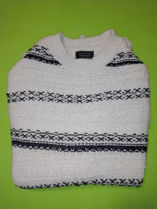 Jersey Zara Hombre Blanco Rayas