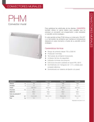 Radiador Eléctrico / Convector Mural Elnur Gabarro