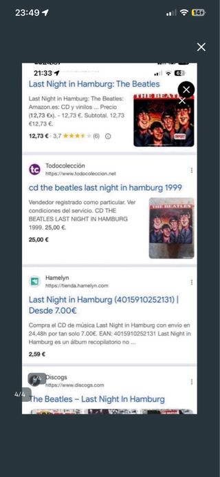 CD The Beatles Last Night in Hamburg