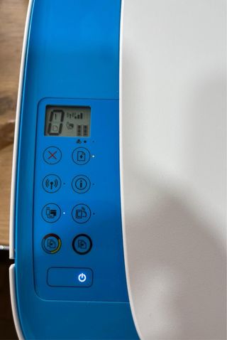 Impresora HP Azul y Blanca